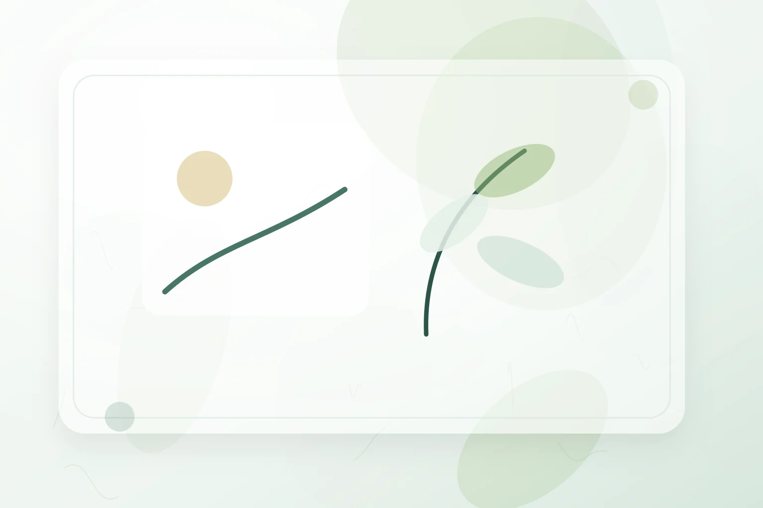 Window-light scene with a winding path and soft leaves, illustrating natural mental health.