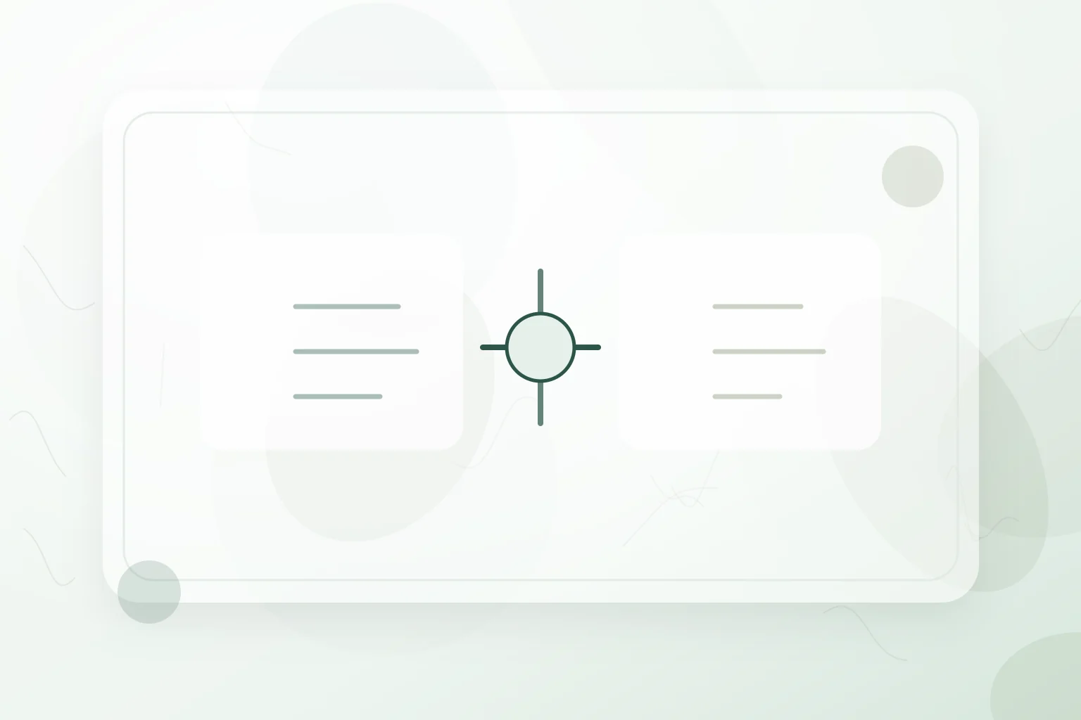 Balanced comparison panels joined by a central review point, illustrating therapy vs coaching.
